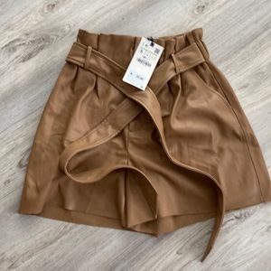 Zara faux leather shorts